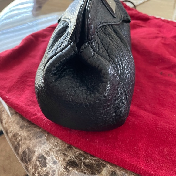 Cole Haan Black Pebble Leather Makeup Bag NWOT 10 X 5 - Picture 5 of 10